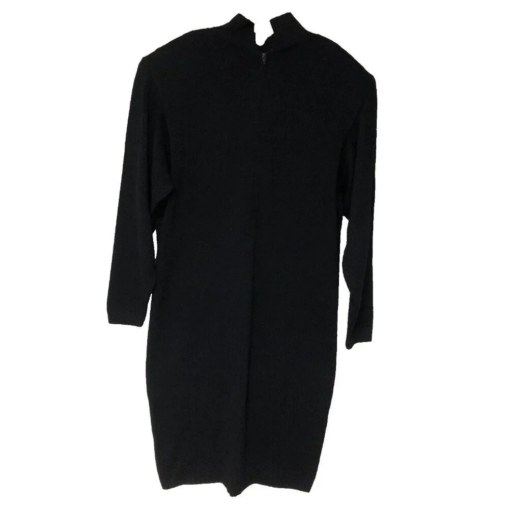 VTG St‎ John Womens Black Santana Knit Dress 4 Neiman Marcus Old Money Office 4